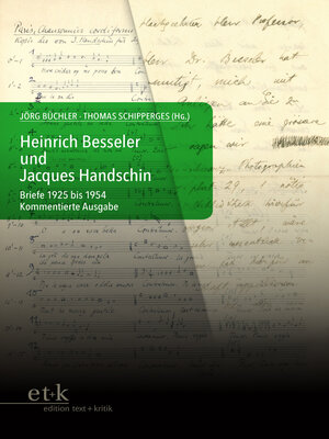 cover image of Heinrich Besseler und Jacques Handschin
